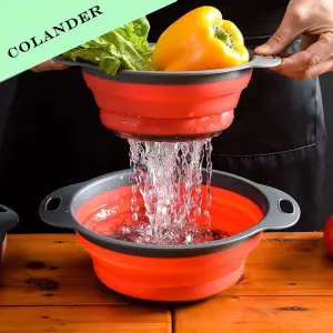 Collapsible Silicone Colander & Strainer – Quick Drain, Durable, Unbreakable Kitchen Basket for Fruits, Vegetables & Pasta in Pakistan