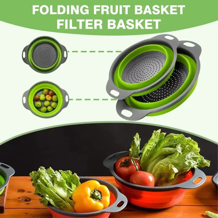 Collapsible Silicone Colander & Strainer – Quick Drain, Durable, Unbreakable Kitchen Basket for Fruits, Vegetables & Pasta in Pakistan
