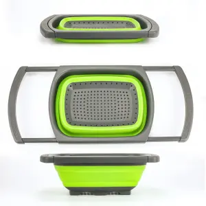 Collapsible Silicone Colander & Strainer – Quick Drain Kitchen Basket for Fruits, Vegetables & Pasta
