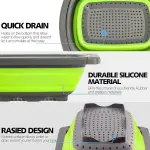 Collapsible Silicone Colander & Strainer – Quick Drain Kitchen Basket for Fruits, Vegetables & Pasta
