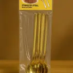 24-Piece Luxury Gold Cutlery Set – Stainless Steel Flatware with Greek Key Design | Table Spoon, Dessert Spoon, Fork & Long Ice Cream Spoon