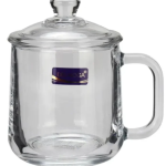 360ml Transparent Coffee Mug With Glass Lid-Premium Glass Ware Cup
