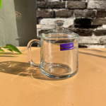 360ml Transparent Coffee Mug With Glass Lid-Premium Glass Ware Cup