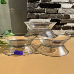 Set Of 6 Mini Plates Clear Glass Sweet Plates 5.5 inches