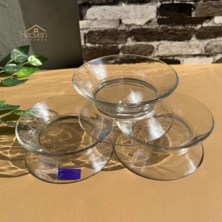 Set Of 6 Mini Plates Clear Glass Sweet Plates 5.5 inches