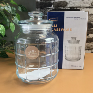 Air Tight Glass Jar 2.2 Litters Capacity Clear Glass Storage Jar