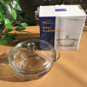 Microwaveable Round Tempared Glass Bakeware with Cover