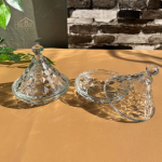 Crystal Candy Dish Set of 2 Elegant Candy Jar For Sweets