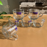 Transparent Clear Glass Coffee & Tea Mugs 210 ML Set Of 6 Cups