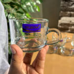 Transparent Clear Glass Coffee & Tea Mugs 210 ML Set Of 6 Cups