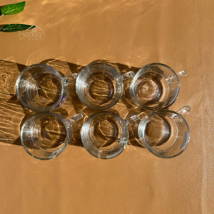 Transparent Clear Glass Coffee & Tea Mugs 210 ML Set Of 6 Cups