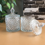 Set Of 2 Crystal Candy Dish Elegant Candy Jars