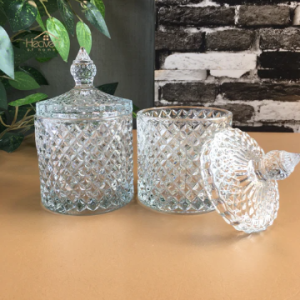 Set Of 2 Crystal Candy Dish Elegant Candy Jars