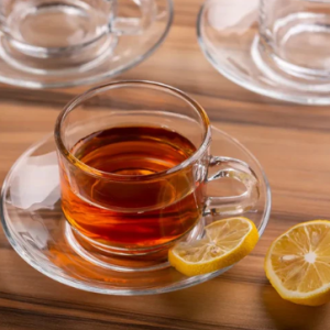 Elegant Transparent Design Set of 6 Cup Saucer