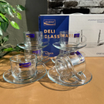 Elegant Transparent Design Set of 6 Cup Saucer