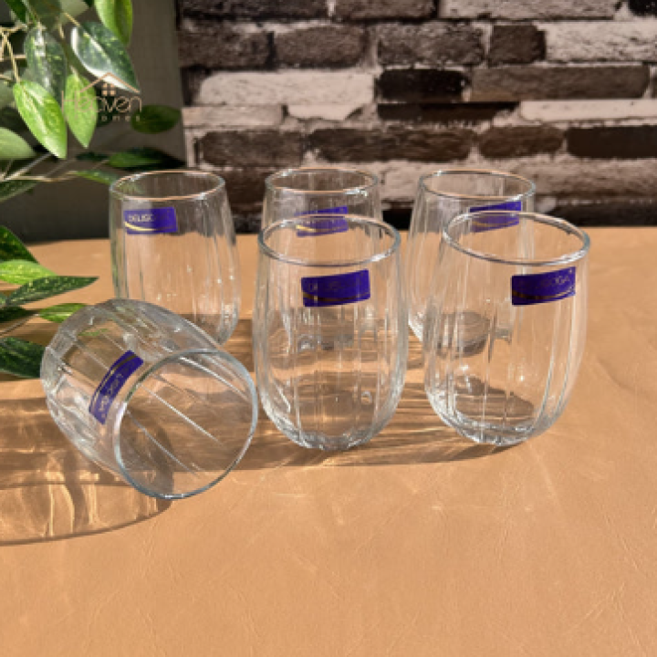 Set Of 6 Glasses Transparent Elegance Drinking Classes 380ML