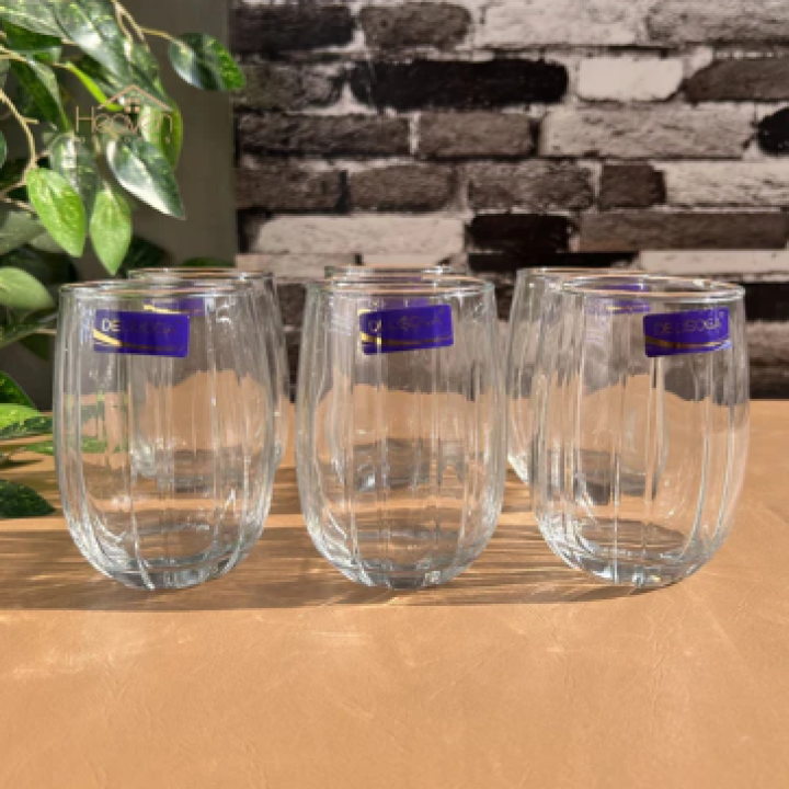 Set Of 6 Glasses Transparent Elegance Drinking Classes 380ML