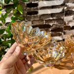 Set Of 7 Color Glass Ice Cream & Fruit Serving