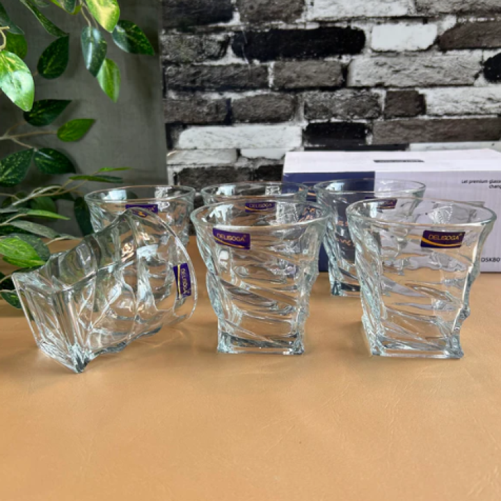 Set Of 6 Transparent Premium Driking Glasses 340ML