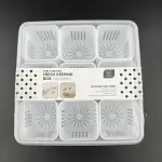 Multi-Grid Fridge Organizer Basket – 9 Compartment Food Storage Tray with Lid | Vegetable, Fruit & Freezer Container