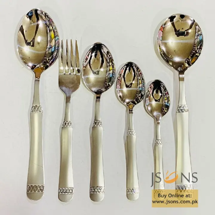 29 Pcs Stainless Steel Cutlery Set with Stand – Elegant Spoon, Fork & Knife Set for Dining